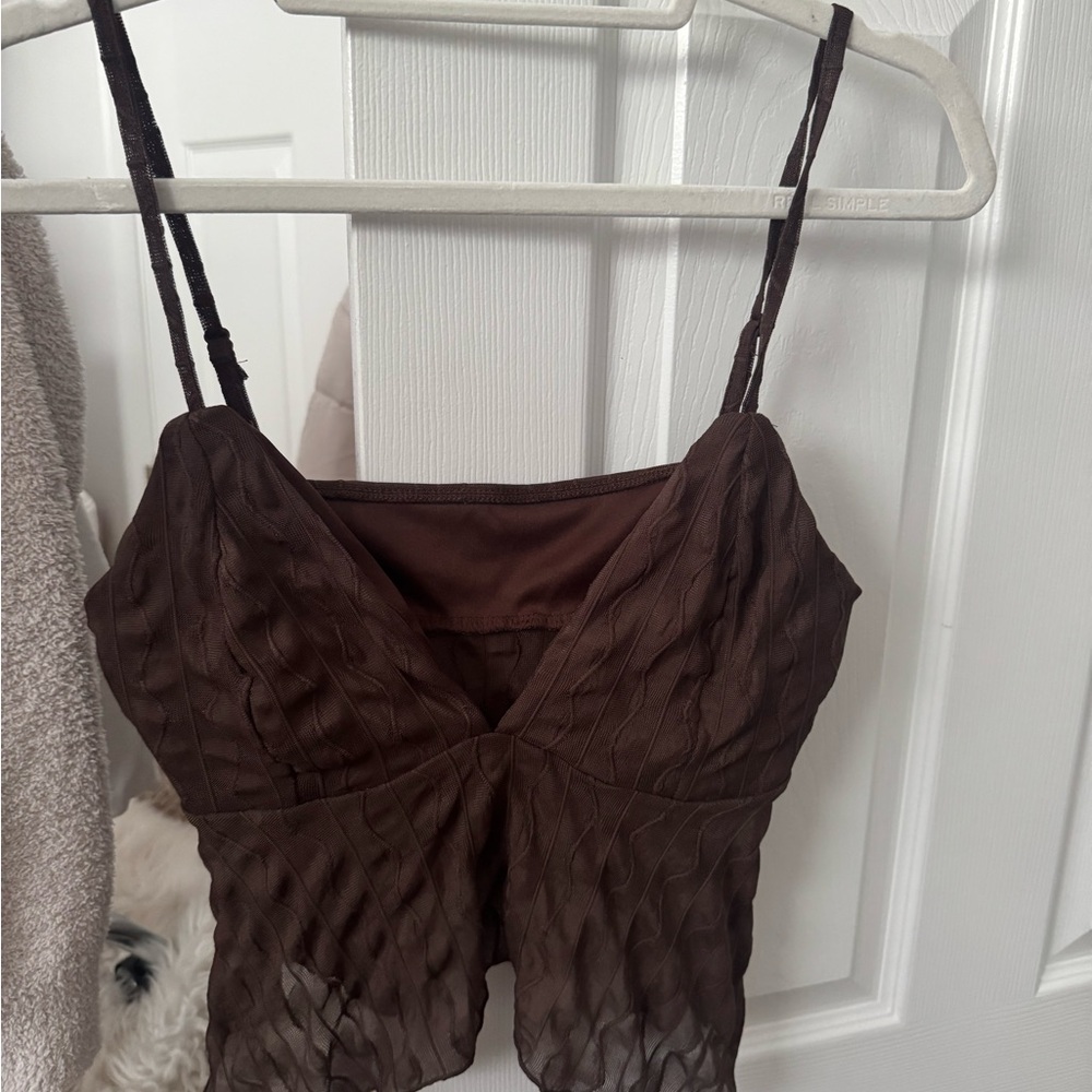 Brown Sleeveless Women's Top